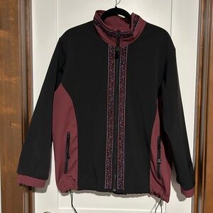 Elegant Women's Black and Burgundy Ski Jacket